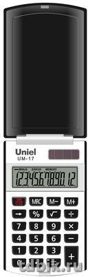 Калькулятор карм. Uniel UM-17К (12 разр., 2 питания, 102*60*12 мм), черный