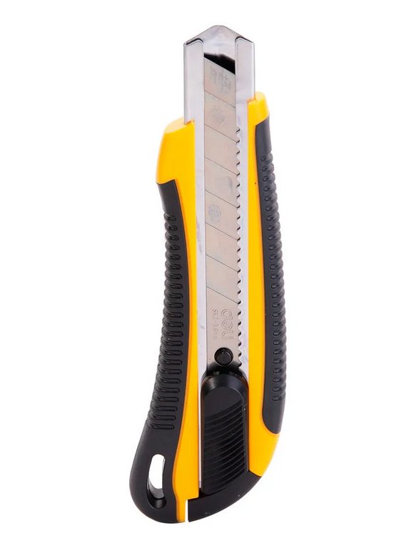 Нож канцеляр. шир. 1,8 см, метал. направ. резиновые вставки Deli