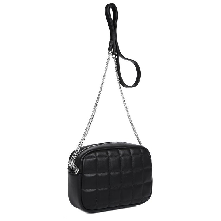 Сумка женская FABRETTI 21х15х7 см, нат. кожа, черный