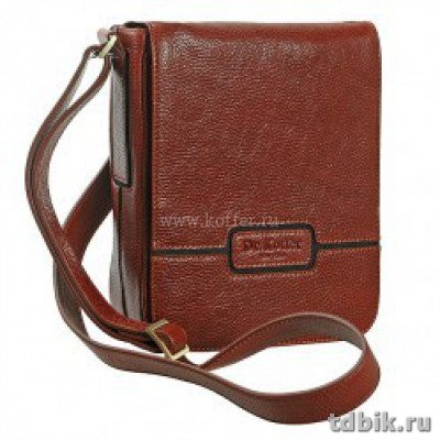 Сумка мужская Dr.Koffer 24*18*7 см, нат. кожа, на плечевом ремне, коньяк