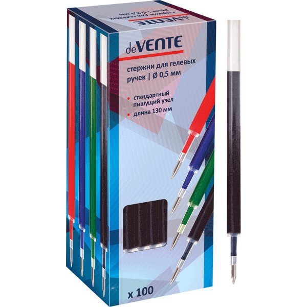 Стержень гелевый 130мм Attomex черный 0,5мм (линия 0,3мм)