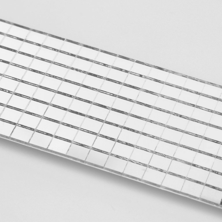 Зеркальная мозаика клеевая, 4см*1м (8 рядов 0,5*0,5см)  серебряное стекло