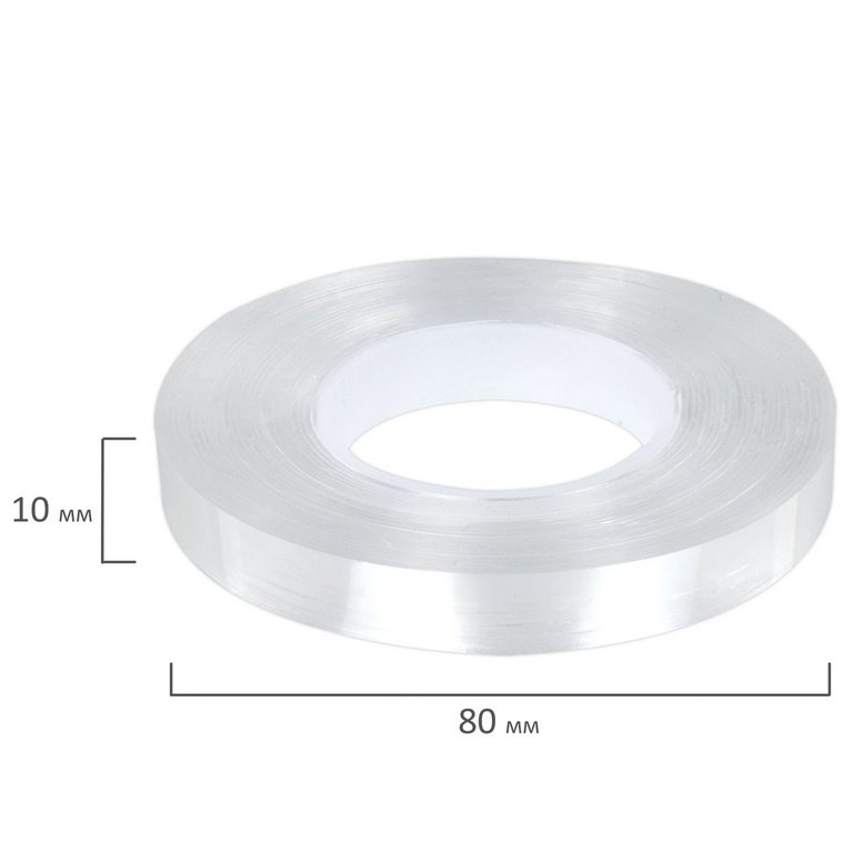 Скотч двухсторонний (акриловая основа) 10мм*5м прозрачный, WBZ (ВБЗ)