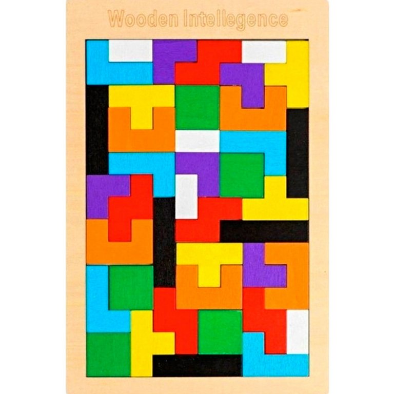 Головоломка из дерева "Тетрис" 17х28 см Рыжий кот