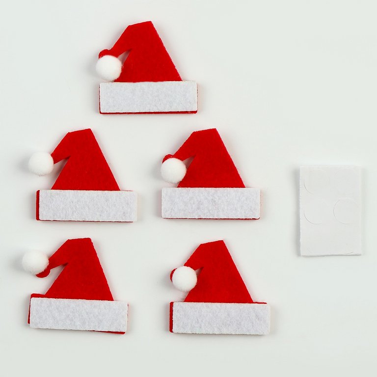 Наклейки из фетра "Шапки" 5 шт/уп.