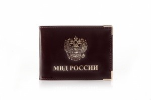 Обложка для документов "МВД" Faetano нат. кожа, цвет бордо