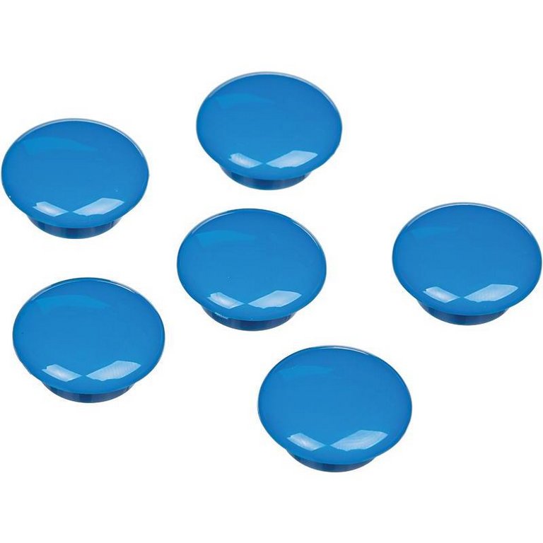 Магниты диаметр 20 мм  (6шт/уп) синие Комус