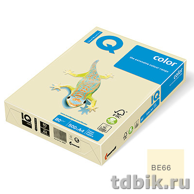 Бумага IQ pale 80 А4 66, 100 лист/уп, ванильный