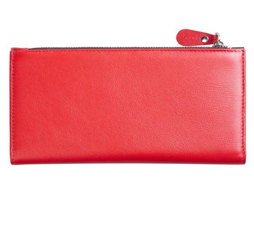 Портмоне D.Morelli женское "Прима" на молнии, нат.кожа, красное