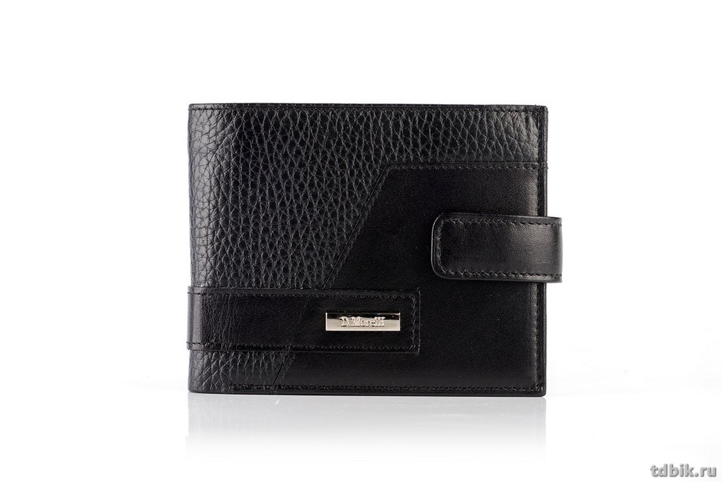 Портмоне D.Morelli мужское "Бруклин" с хляст., нат.кожа, цвет черный