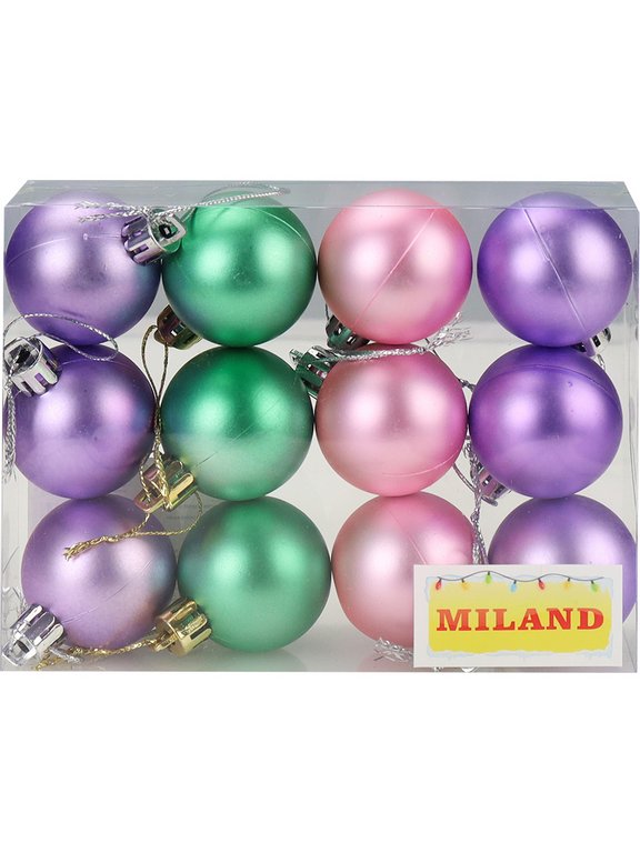 Набор шаров  цвет ассорти 40 мм 12 шт "Чудеса"