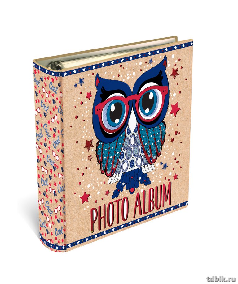 Фотоальбом 200 фото 10*15см "Сова" 22*22см, обложка картон