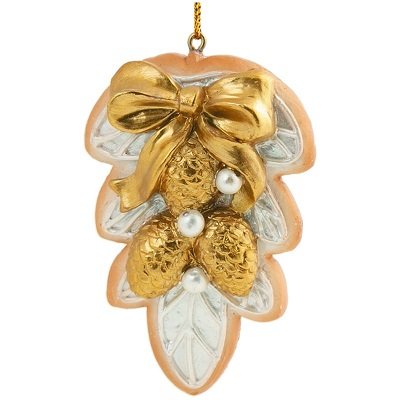 Украшение елочное из полирезины "Пряник-ветка еловая" 1,3х7,5х5см