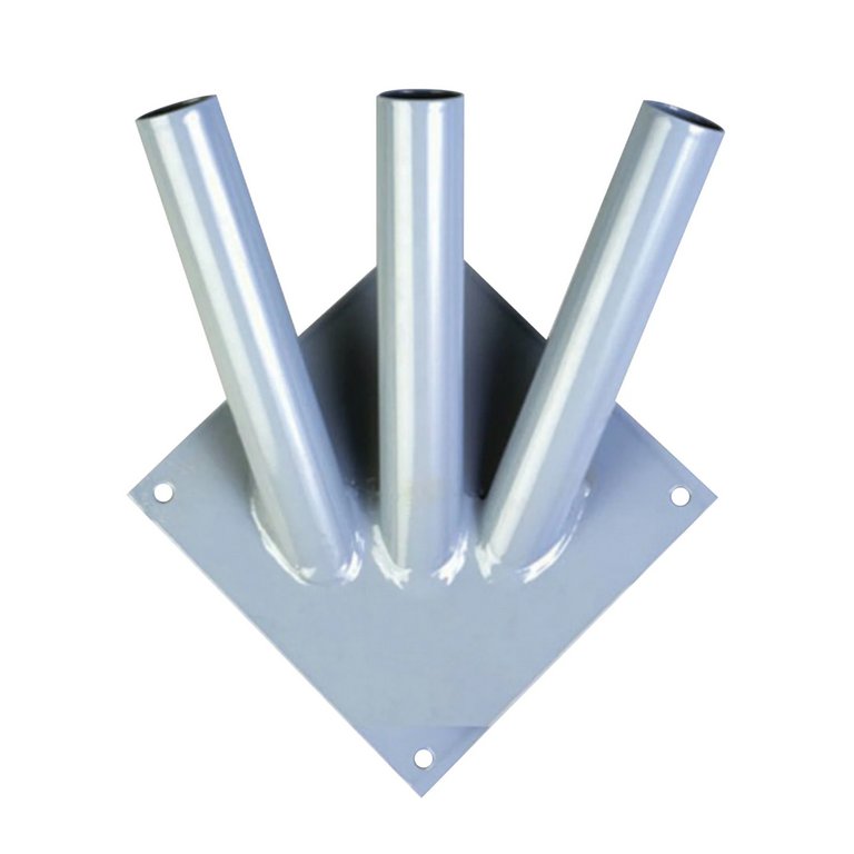 Кронштейн настенный для флагов на три древка, три точки крепления, металл