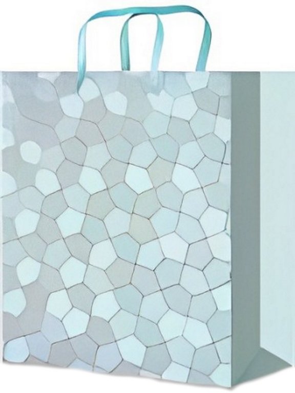 Пакет бумажный 18*23см ламинированный "Изящный голубой"