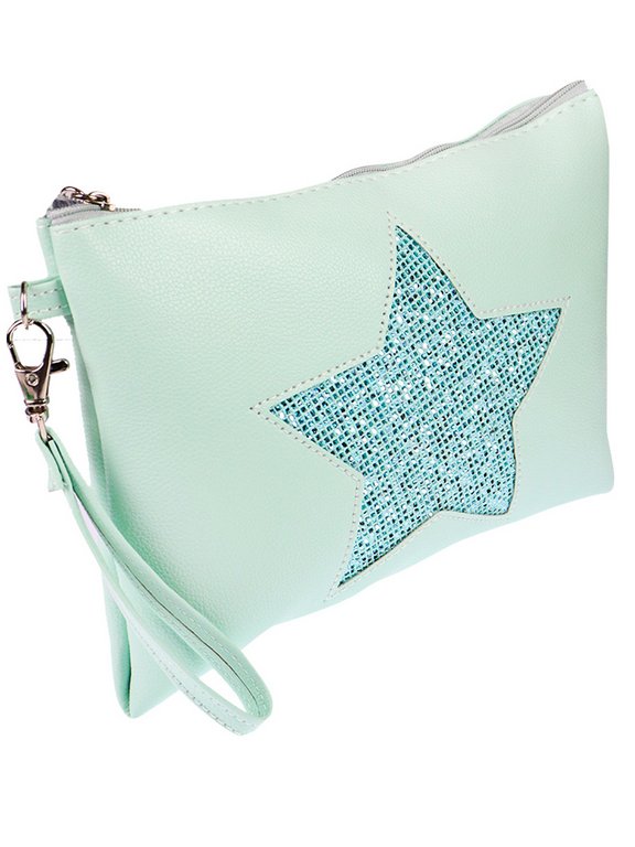 Пенал  для девочки Profit "Мятная звезда"  А5  (кож.зам.)