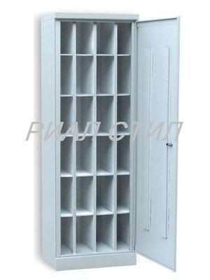 Шкаф ячеистый метал. однодверный (600*400*1800мм) 24 ячейки, замок, 53 кг