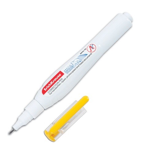 Корректирующая ручка метал. узел 10 мл., Erich Krause Arctic white