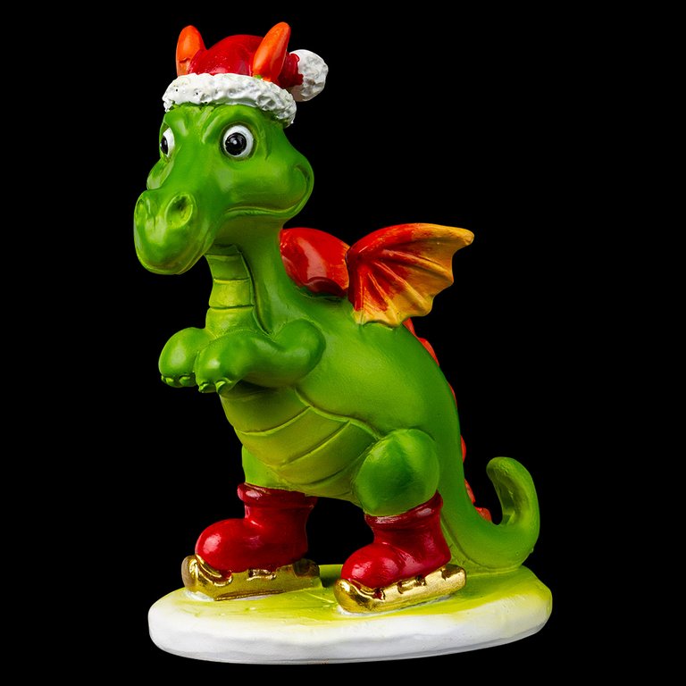 Символ 2024г Фигурка "Дракон на коньках" 7х8,5х4 см