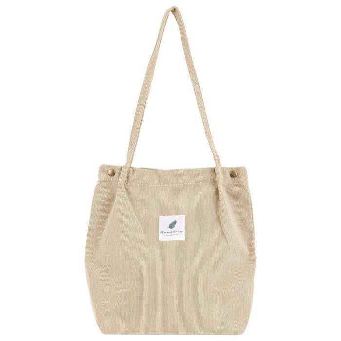 Сумка-шоппер Darvish "Холщовая" (на кнопке) бежевая 34х38х11 см