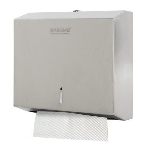 Диспенсер для бумажных полотенец типа (H2), нержав. сталь, матовый ЛАЙМА ECONOMY