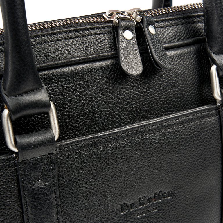 Сумка для документов Dr.Koffer 36*30*6см, нат. кожа, черная
