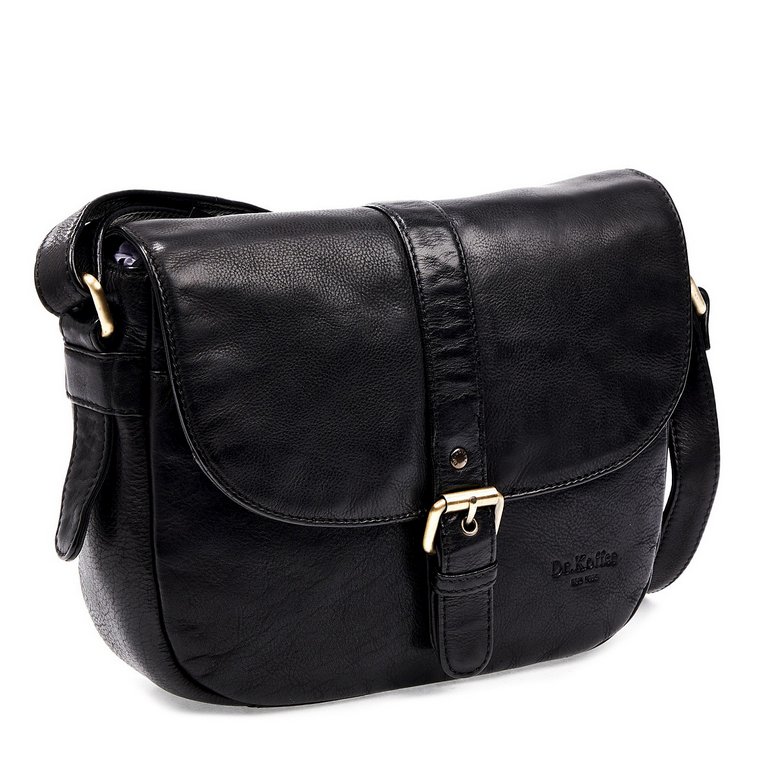 Сумка женская Dr.Koffer 25х20х7см см, нат.кожа черная
