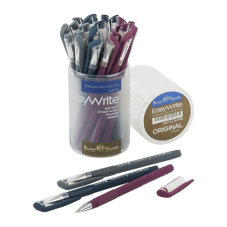 Ручка шариковая BV Easy Write "Original" резин.упор 0,5мм синяя (стерж.138м, линия 0,4мм)