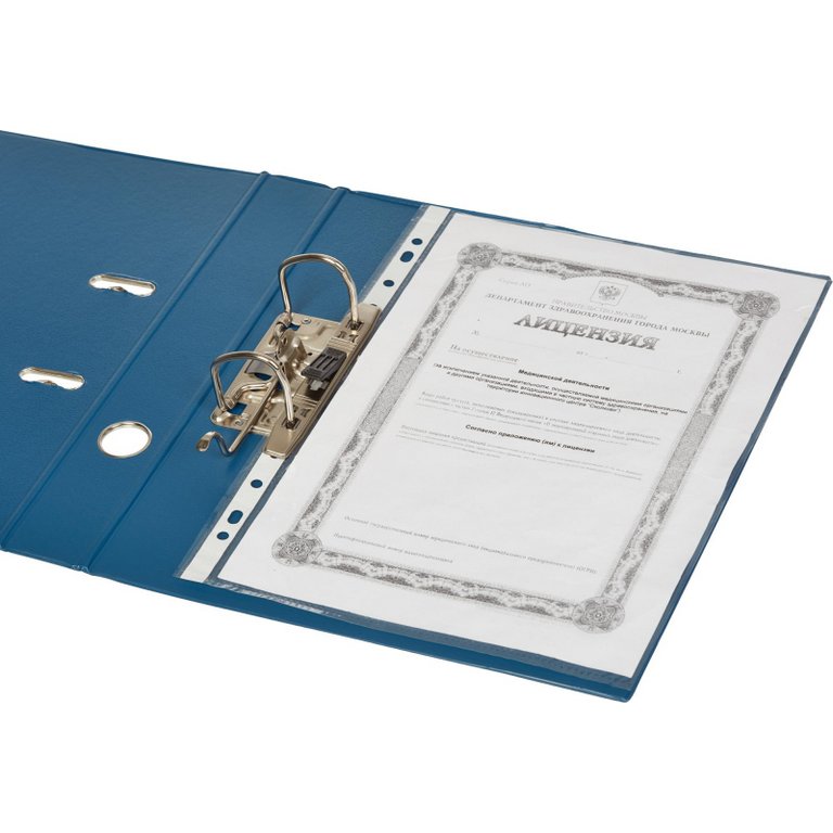 Папка-регистратор А4 50мм Bantex пл. карман на торце, в пленке ПВХ синяя