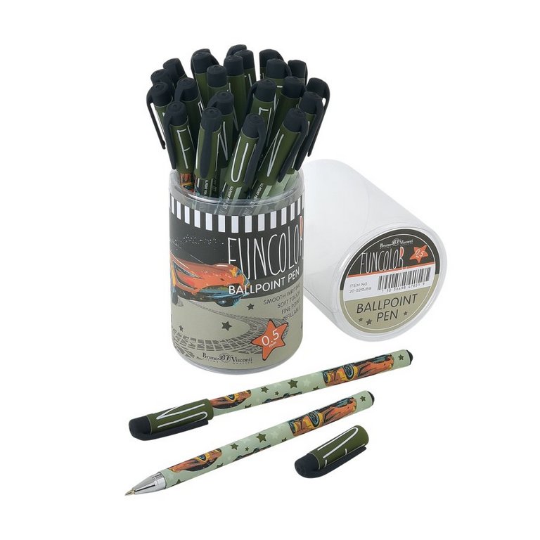 Ручка шариковая с рис. Bruno Visconti "HappyWrite. Машина" 0,5мм синяя (линия 0,38мм)