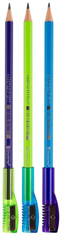 Карандаш ч/г HB Schoolformat "Монстрики" с колпачком + точилка