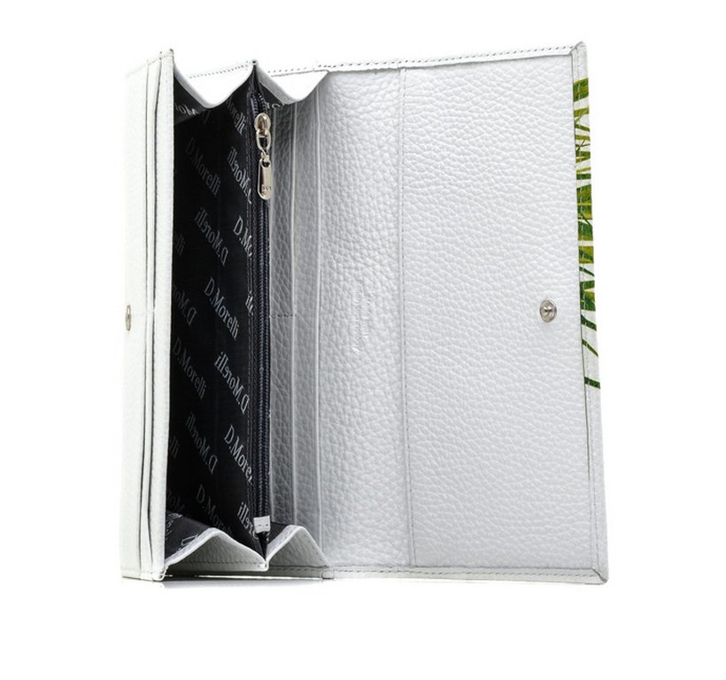 Портмоне D.Morelli женское "Альба" большое, нат.кожа, принт стрекоза