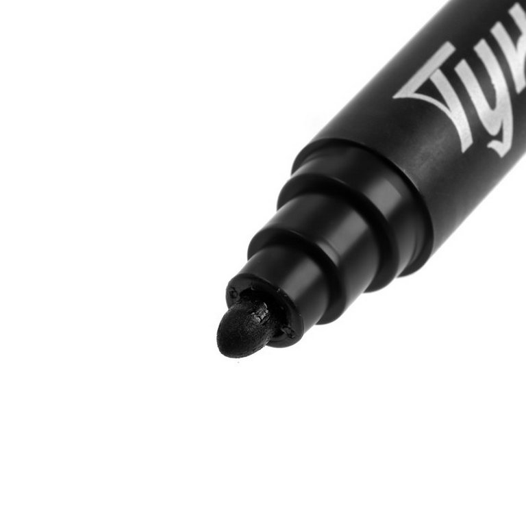 Маркер перманентный  3 мм ТУНДРА круглый, черный