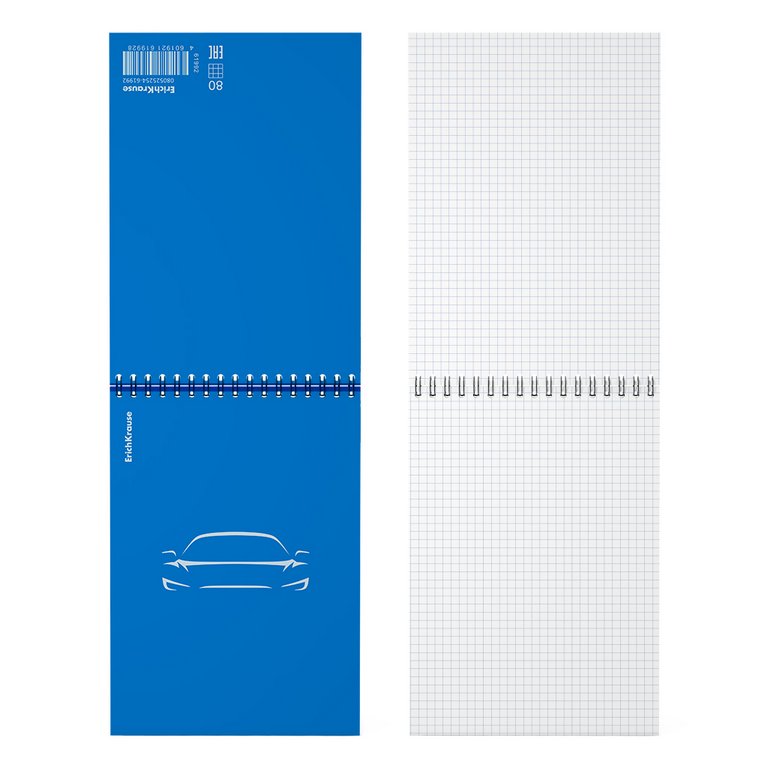 Блокнот А5  80л., 148*210 мм, на гребне ErichKrause "Mirage" пластик. обл., клетка, синий