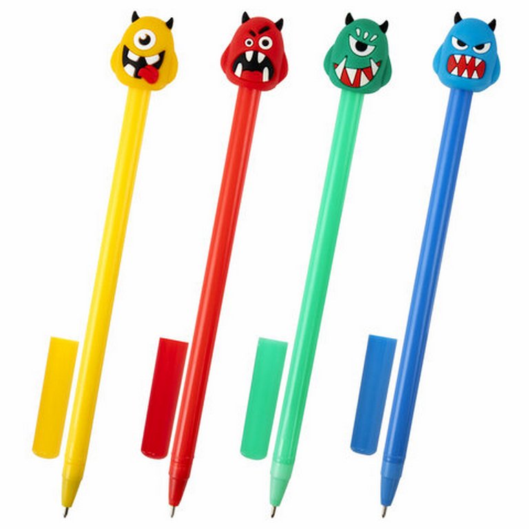 Ручка шариковая сувенирная "Монстрик" 0,7мм, синяя (ассорти) ЮНЛАНДИЯ