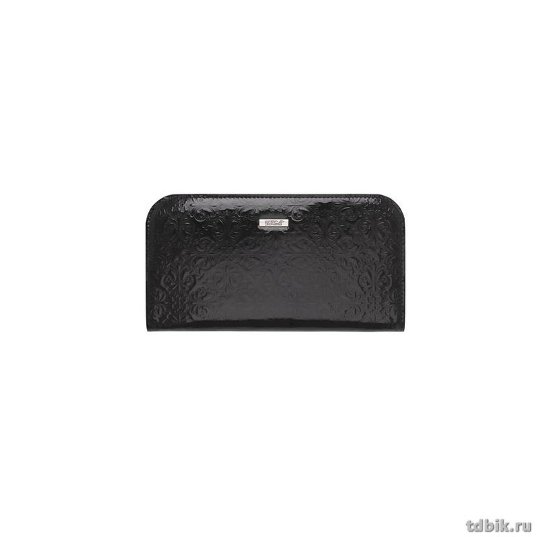 Портмоне D.Morelli женское "Барокко" на молнии с отд. д/тел., нат. кожа,  цвет черный