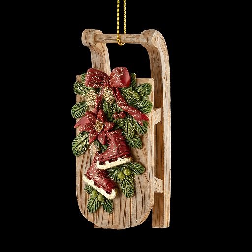 Украшение елочное из полирезины "Рождественские сани" 8.5см