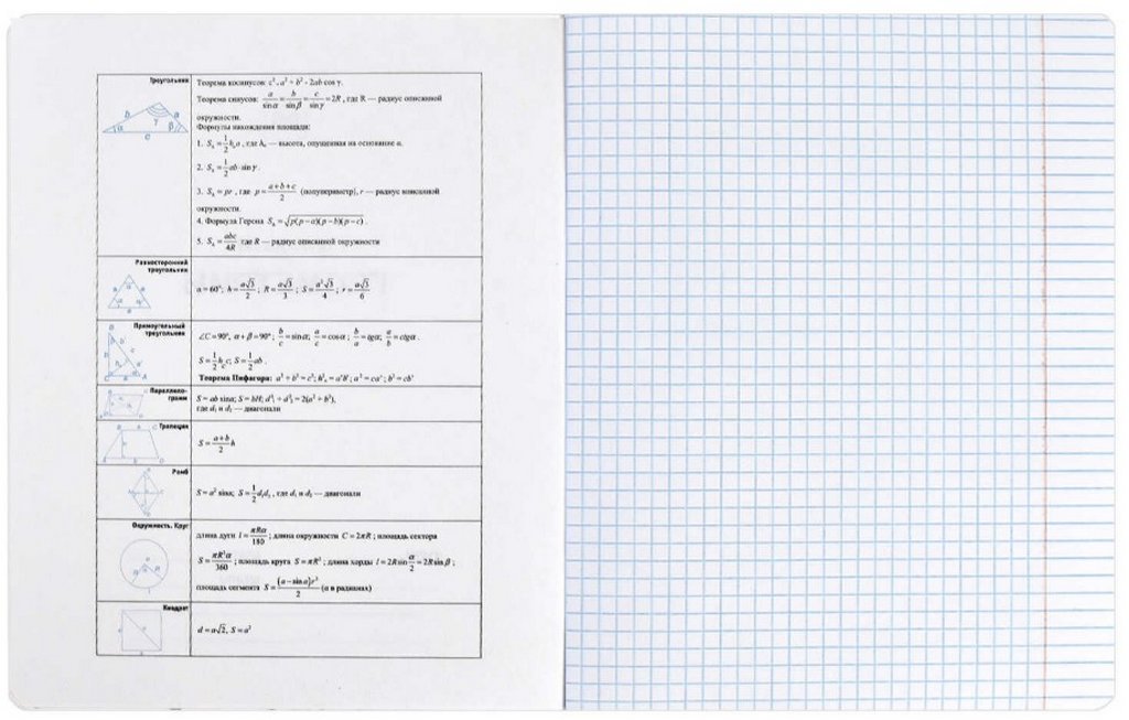 Тетрадь 48 лист кл. А5+ на скрепке, со справ. мат-ом "ФРАЗЫ С ХАРАКТЕРОМ. ГЕОМЕТРИЯ"