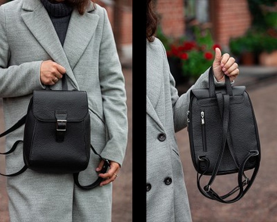 Рюкзак женский D.Morelli "Тефия", нат. кожа черный