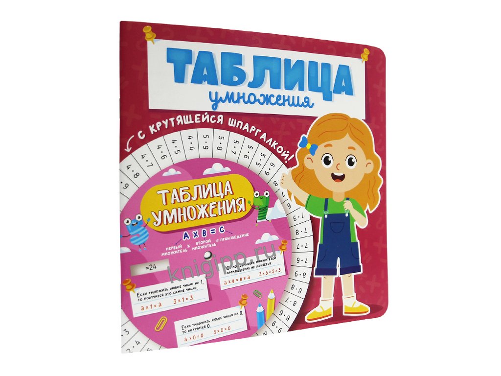 Тетрадь для обучения Таблица умножения с крутящейся шпаргалкой (для девочек)