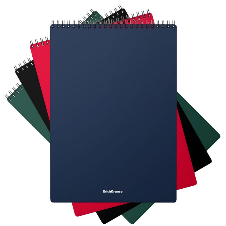 Блокнот А4  60л., 210*297 мм, лист кл. пластиковая обложка на спирали "Classic" ассорти