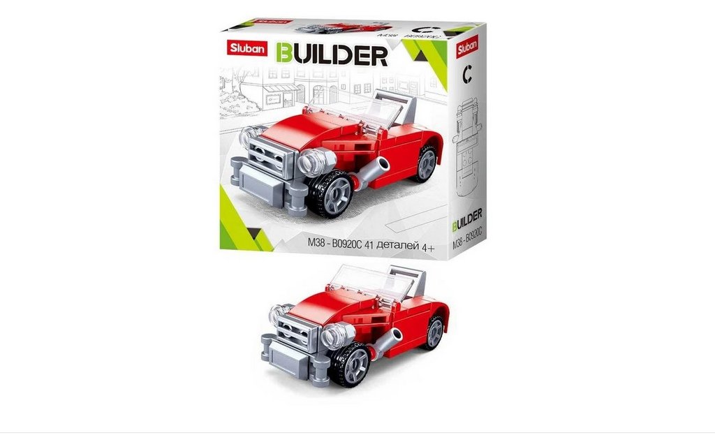 Конструктор пластиковый  41 дет. "Ретро автомобиль-2" SLUBAN