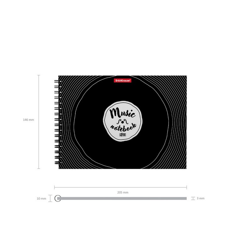Тетрадь для нот 24 л., А5 на спирали "Just Music" горизонтальная