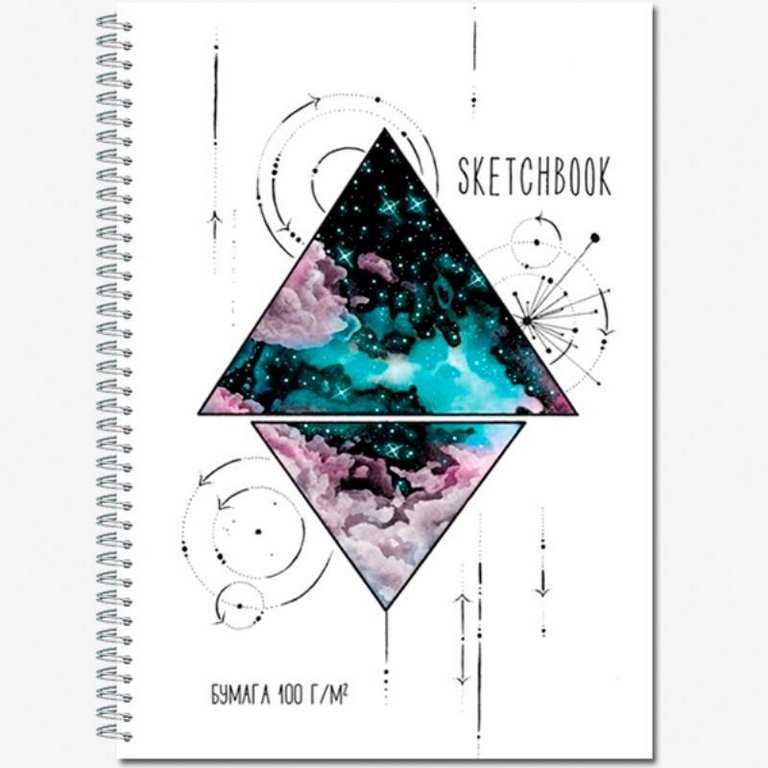 Скетчбук 210*297 мм, 40л. гребень "SKETCHBOOK 100" офсет 100 г/квм