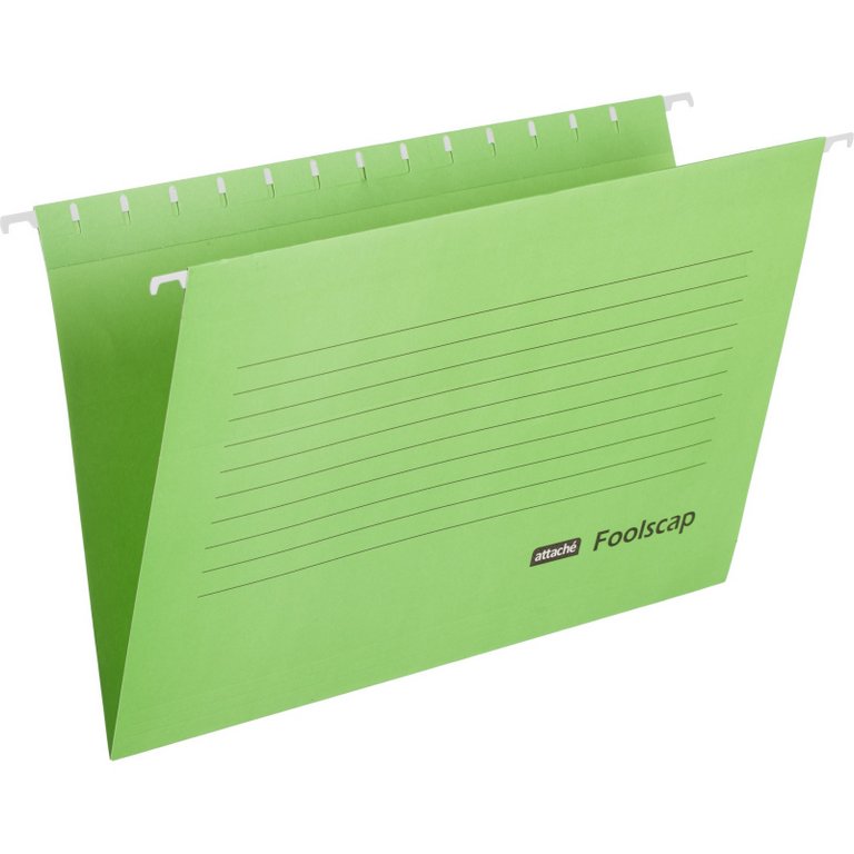 Папка подвесная Attache Foolscap 365x240 мм зеленая (5шт/уп)
