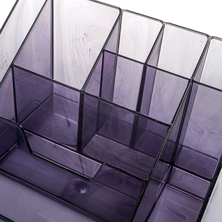 Подставка наст д/канц. принадлеж. Стамм "Каскад" 9 отд. тонированная черная