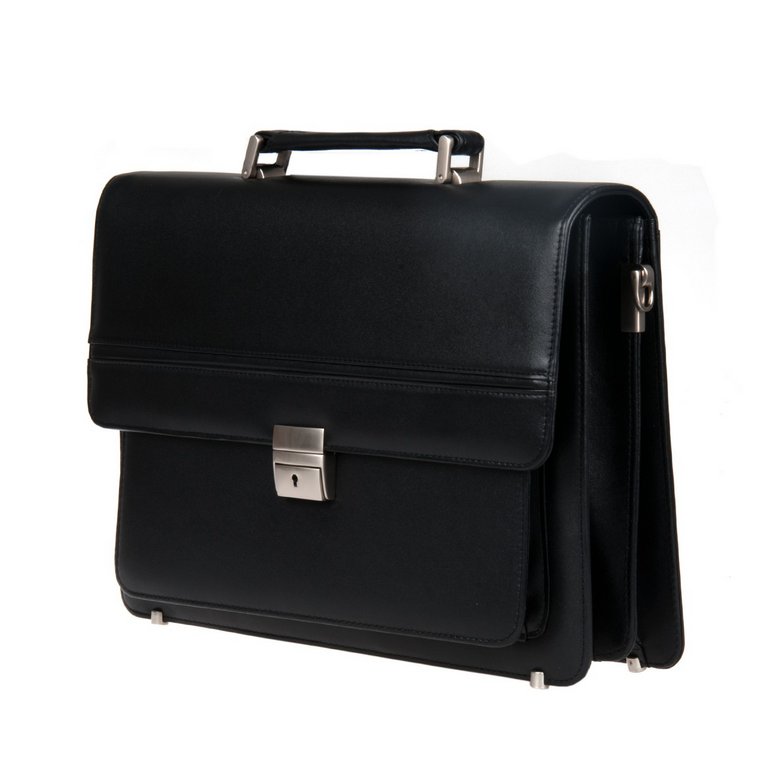 Портфель Franchesco Mariscotti 38,5*28*11см, нат. кожа, черный