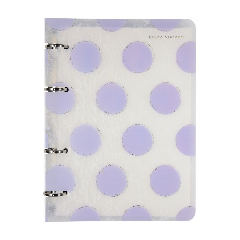 Тетрадь 80 лист кл. А5 на кольцах со сменным блоком "Горошек" пласт. обл. BrunoVisconti