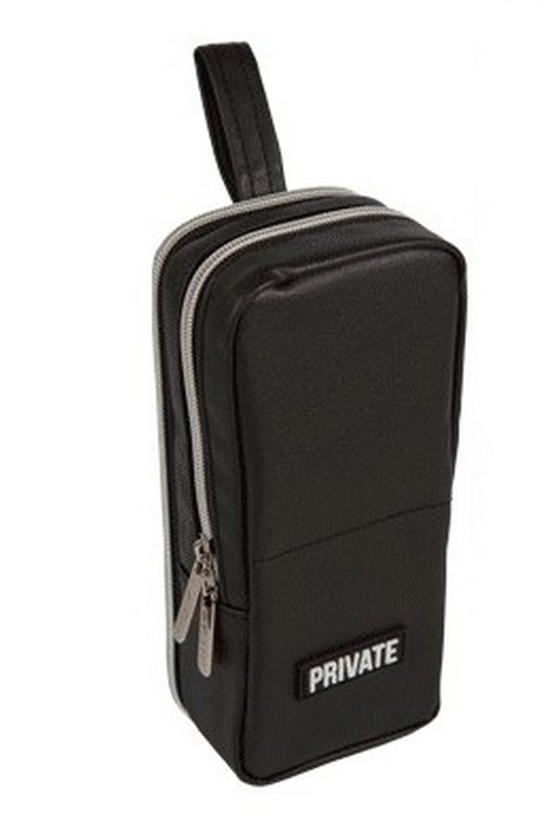 Пенал  универсальный настольный deVENTE "Private" 21x9x8 см, 2 отделения, искус. кожа, черный
