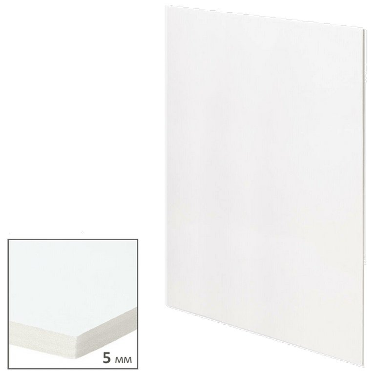 Пенокартон 20x30 см, толщина 5 мм, плотность 370 г/м2, матовый белый, deVENTE